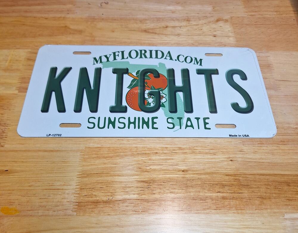 NCAA UCF Knights License Plate College Background Metal Tag Central Florida UCF